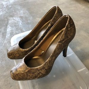 Snake print heels